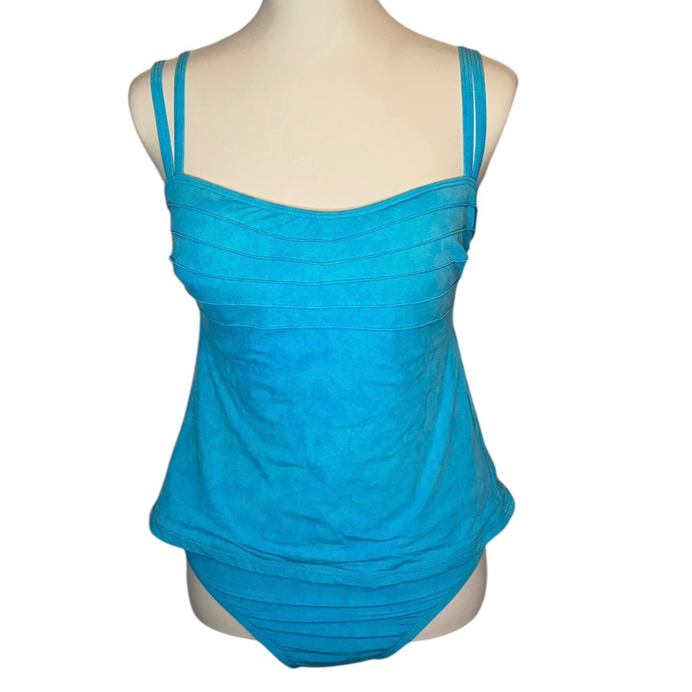 Magic Suit Womens Swimsuit Bikini Size 10 Blue Tankini Top Full Coverage Bottoms